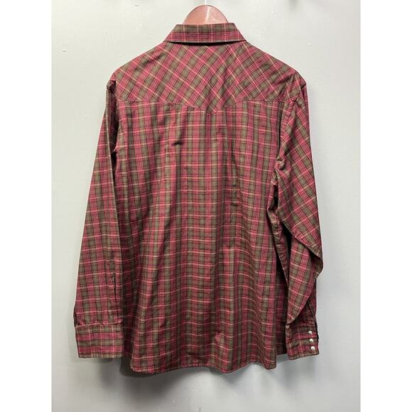 Southern Classics Shirt Mens Extra Large XL Long Sleeve Pearl Snap Red Plaid - Picture 4 of 5